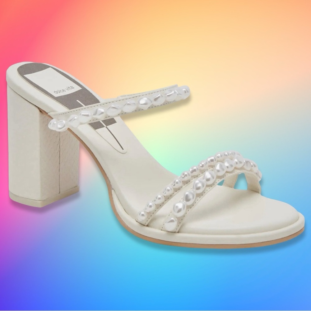 EUC DOLCE VITA BARRIT PEARL HEELS - WOMEN'S 9